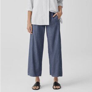 NWT Eileen Fisher Organic Cotton Twill Ankle Wide Leg Pants Size M